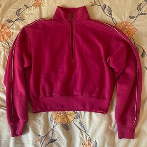 Victoria secret cropped crewneck with neck zipper
